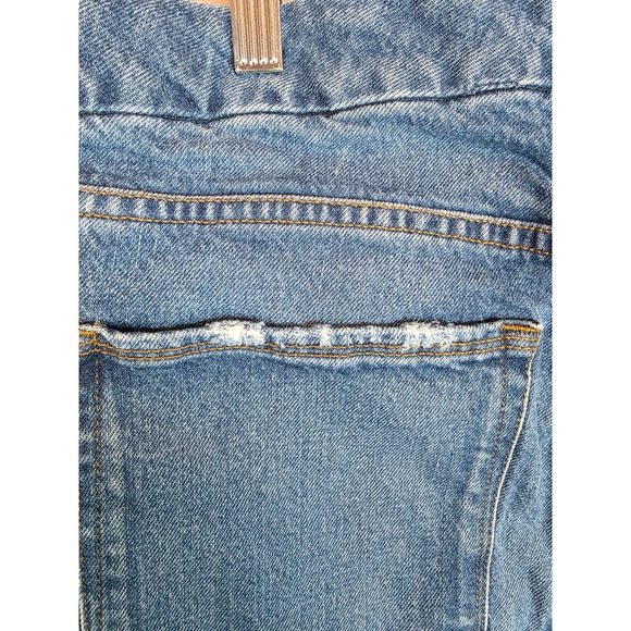 Good American Womens High Rise Straight Leg Blue Jeans Raw Hem Size 18 GCB235T - Picture 8 of 14